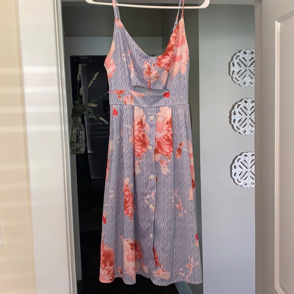 Blue floral dress